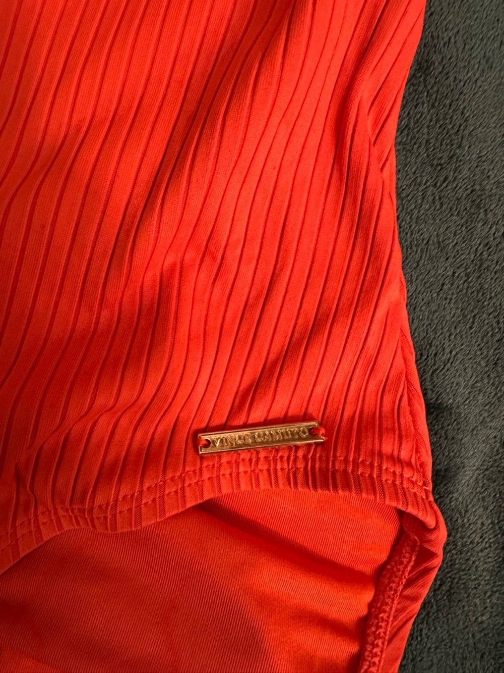 Vince Camuto Orange Ribbed One-Piece Swimsuit - Picture 5 of 15